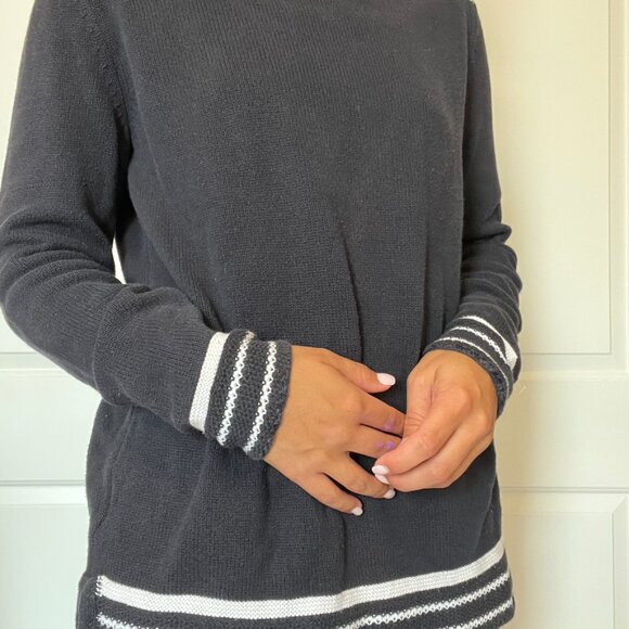 100% Cotton Navy Beach Cottage Sweater - Picture 3 of 4